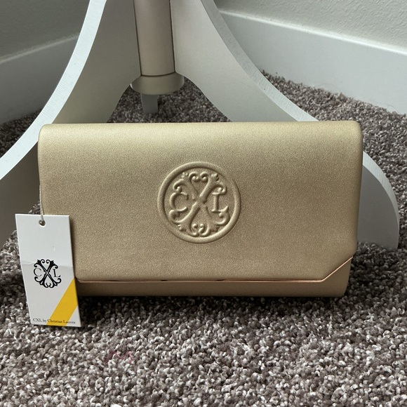 chic Handbags - CXL by Christian LaCroix | Madison Smooth Gold Clutch